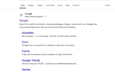 Combien de sitelinks sont affichés dans les SERP ?