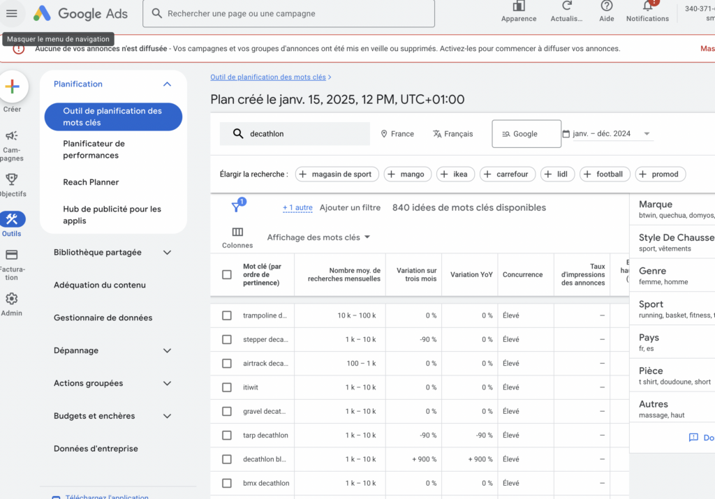 Google Keyword Planner